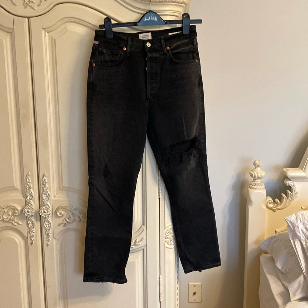Citizens of Humanity Black Straight Jeans